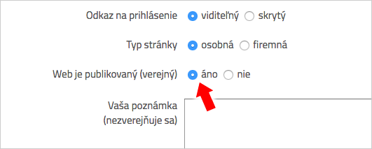 Snimka obrazovky – ako publikovať web